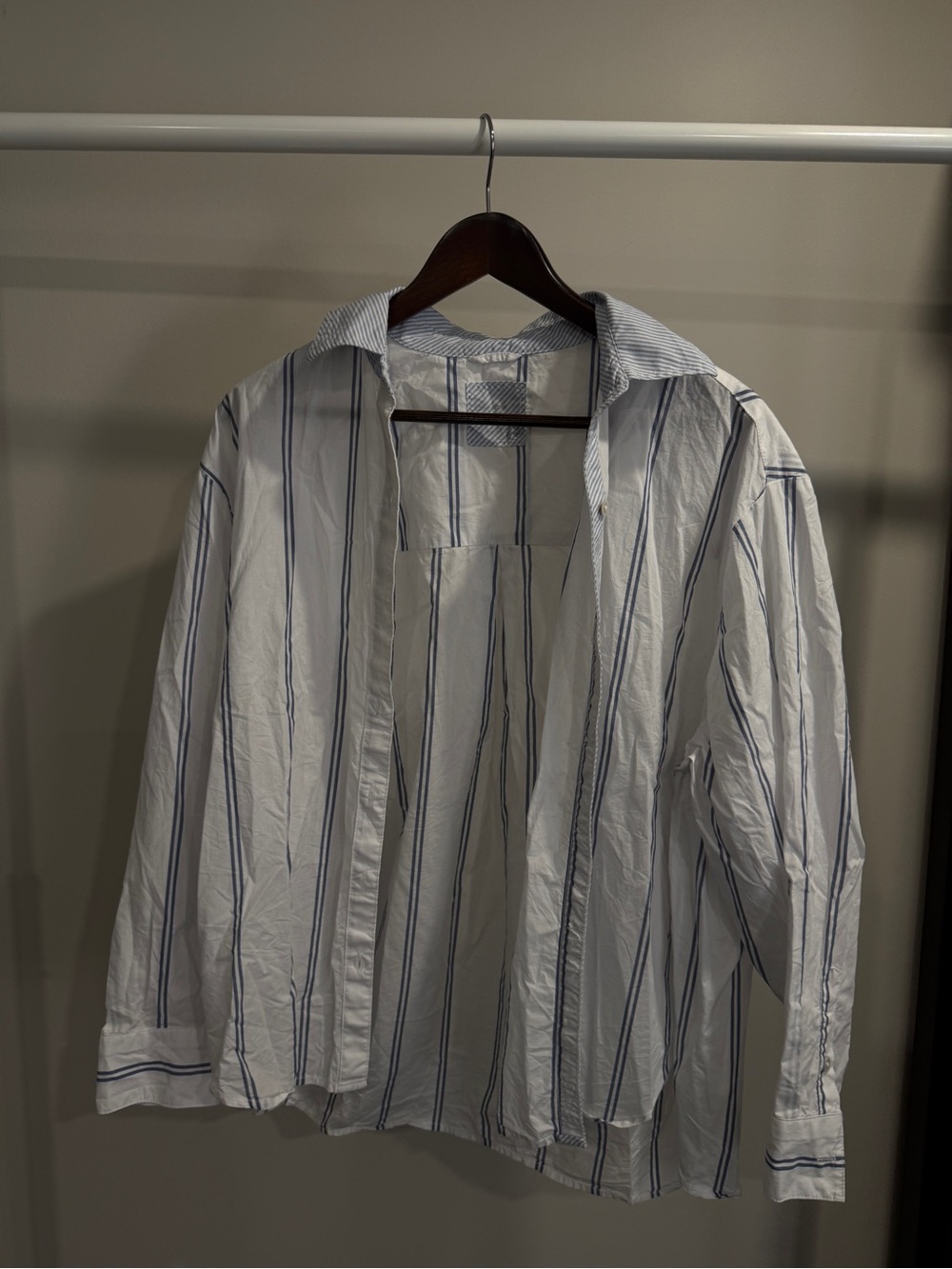 Striped White & Blue Women’s Poplin Set